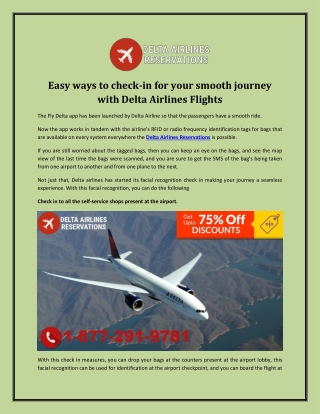 Easy ways to check-in for your smooth journey with Delta Airlines Flights