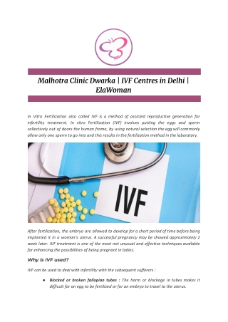 Malhotra Clinic Dwarka | IVF Centres in Delhi | ElaWoman