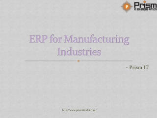 Erp for manufacturing industries | tally software dealers in pune and mumbai | prism it