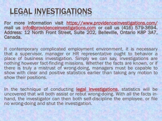 legal investigations