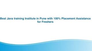 Best Java training Institute in Pune with 100% Placement Assistance for Freshers|