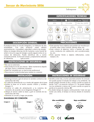 Sensor de Movimiento SE06 - Ecolite.com.co