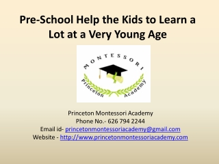 Montessori Altadena CA- Preschool Help the Kids to Learn a Lot at a Very Young Age