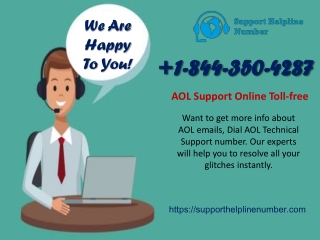 Troubleshoot All of Your Issues by AOL Support Online at 1-844-350-4287