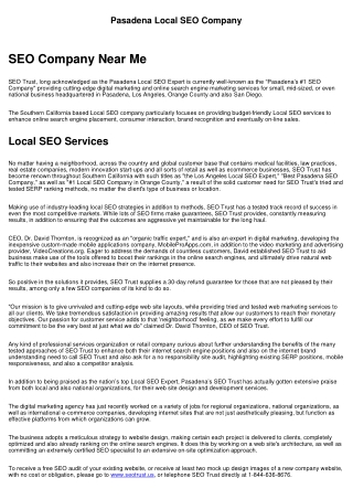 Pasadena Local SEO Company