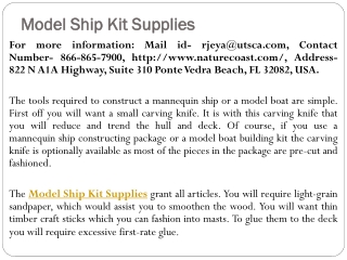 Model Ship Kit Supplies