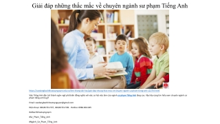 Giải đáp những thắc mắc về chuyên ngành sư phạm Tiếng Anh