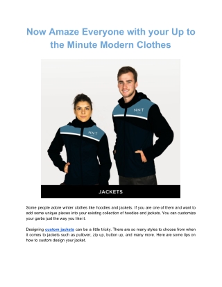 Now Amaze Everyone with your Up to the Minute Modern Clothes