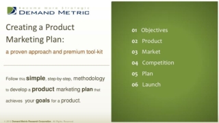 Product Marketing Plan Methodology & Tool-Kit