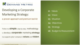 Marketing Strategy Plan Methodology & Tool-Kit