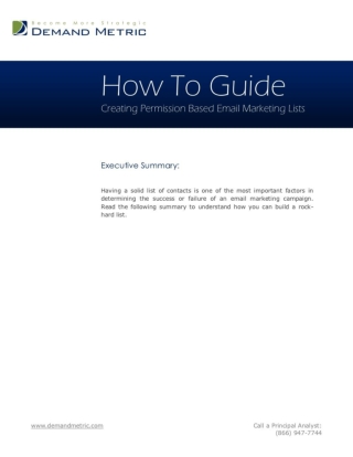 Creating Permission-Based Email Marketing Lists