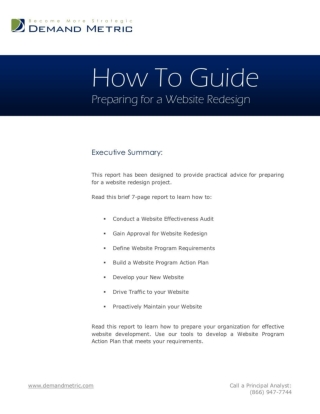 Preparing for a Website Redesign