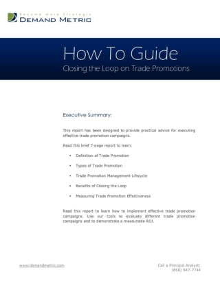Closing the Loop on Trade Promotions