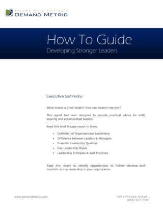 Developing Stronger Leaders