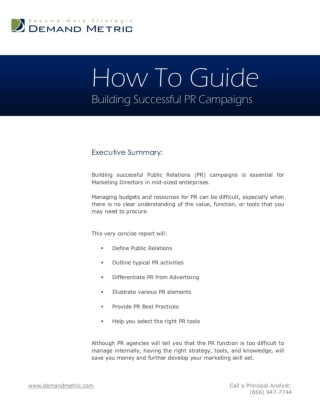 Building Successful PR Campaigns