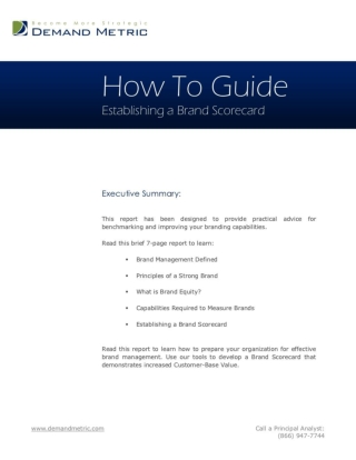 Establishing a Brand Scorecard