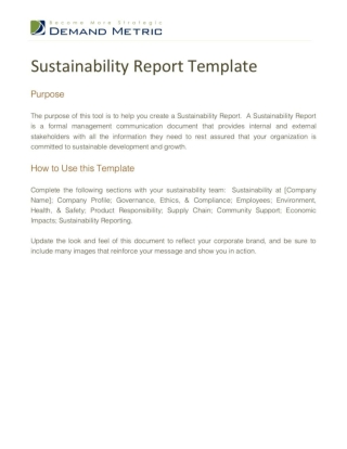 Sustainability Report Template