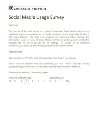Social Media Usage Survey