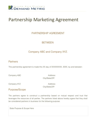 Partnership Marketing Agreement