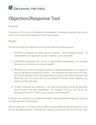 Objection Response Tool