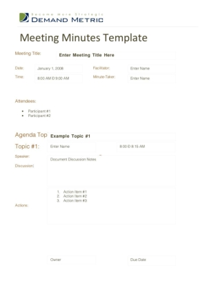 Meeting Minutes Template