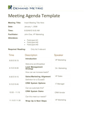 Meeting Agenda Template