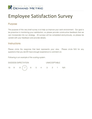 Employee Satisfaction Survey