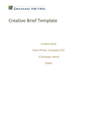 Creative Brief Template