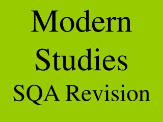 Modern Studies SQA Revision