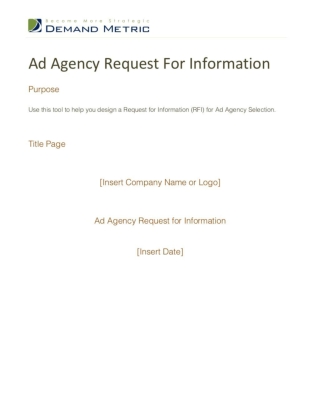Ad Agency RFI Template