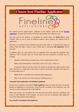 Choose best Fineline Applicator