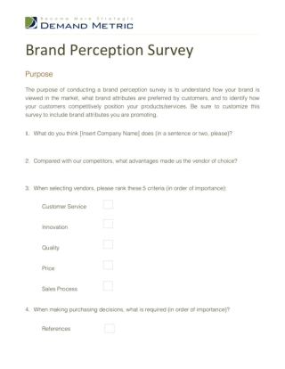 Brand Perception Survey