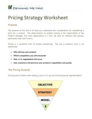 Pricing Strategy Worksheet