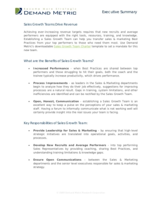 Sales Growth Teams Drive Revenue