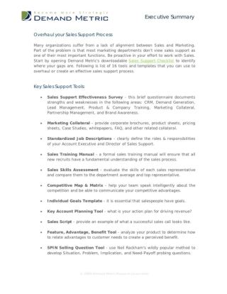 Overhaul Your Sales Support Process