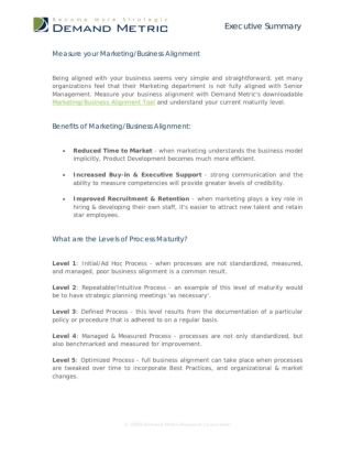 Measure Your Marketing Business Alignment