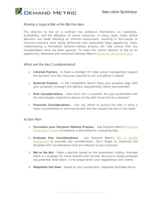 Making A Logical Bid No Bid Assessment