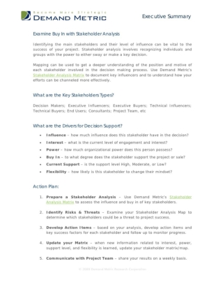 Examine Buy-In with Stakeholder Analysis