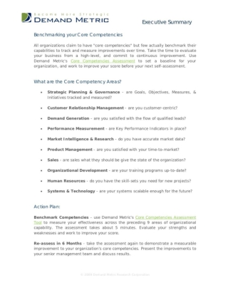 Benchmarking Your Core Competencies