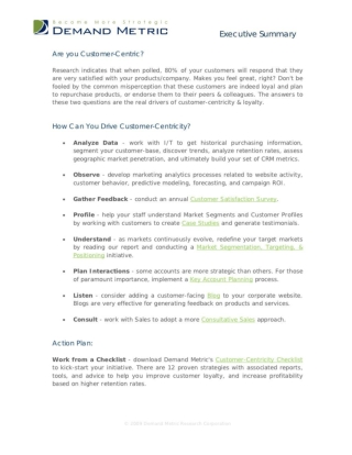 Are You Customer Centric?