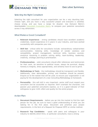 Selecting The Right Consultant