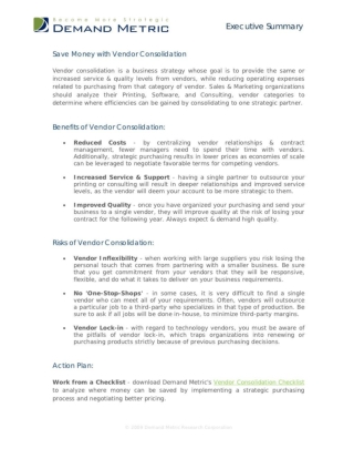 Save Money with Vendor Consolidation
