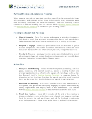 Running Effective and Actionable Meetings