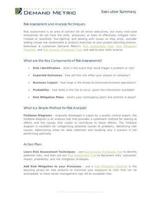 Risk assessment and Analysis Techniques