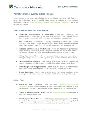 Promote Corporate Events with Press Releases