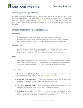 Prioritize Your Strategic Initiatives