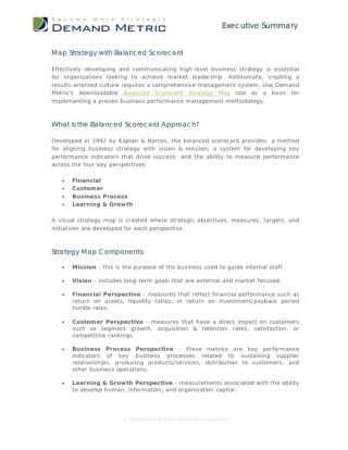 Map Strategy with Balanced Scorecard