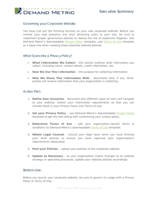 Governing Your Corporate Website