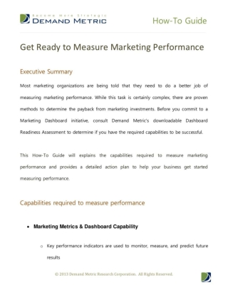 Get Ready To Measure Marketing Performance