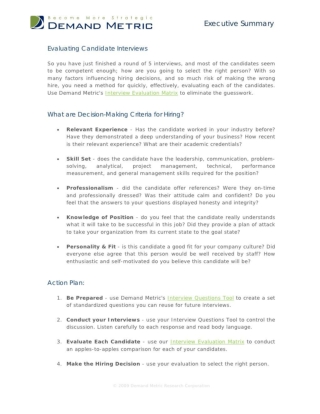 Evaluating Candidate Interviews